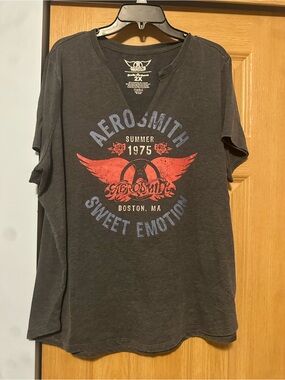 Maurices Black Graphic Aerosmith 'Sweet Emotion' Tee with Red and Blue Print